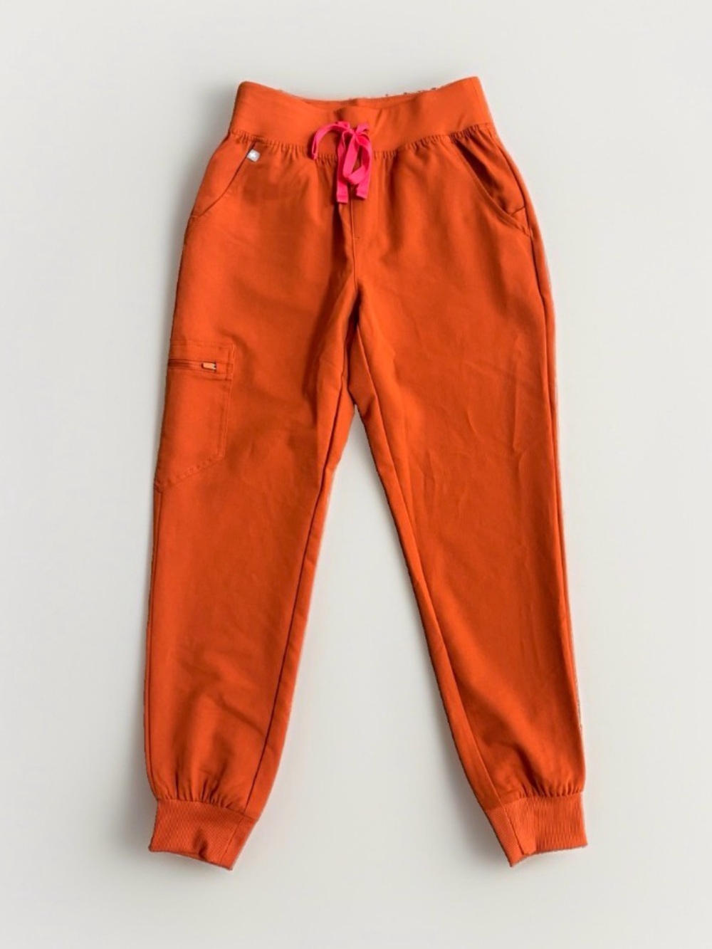 NWT FIGS High-Waisted Zamora Jogger Scrub Pants Burnt Orange XXS Petite